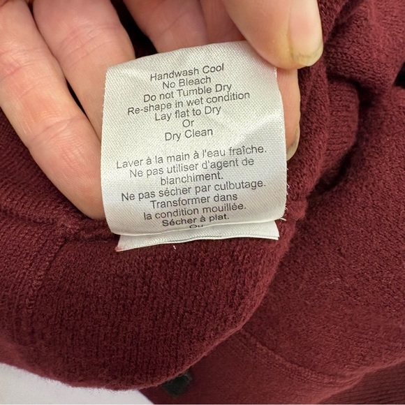 Talula by Aritzia Flare Skater Mini Skirt Maroon Red 100% Cotton Small Fall - Picture 7 of 9